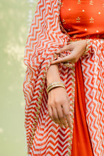 Load image into Gallery viewer, Reddish Orange Embroidered Anarkali Set
