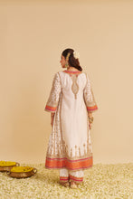 Load image into Gallery viewer, Nargis - Dabka Zardozi Embroidered Rich Banarasi Kalidaar Daisy Ivory Long Chauga Set
