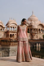 Load image into Gallery viewer, Tasnim - Pink Kurta Set with Sharara &amp; Dupatta
