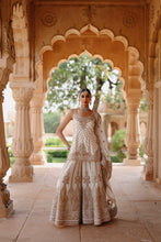 Load image into Gallery viewer, Shabnam - Daisy Ivory Kurta Set with Sharara &amp; Dupatta
