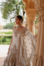 Load image into Gallery viewer, Shabnam - Daisy Ivory Kurta Set with Sharara &amp; Dupatta
