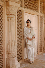Load image into Gallery viewer, Ansha - Daisy Ivory Short Kurta Set with Salwar &amp; Dupatta
