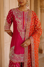 Load image into Gallery viewer, Maysam - Hot Pink Kurta Set with Sharara &amp; Dupatta
