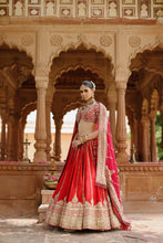 Load image into Gallery viewer, Roha - Deep Red Lehenga Set with Blouse &amp; Dupatta
