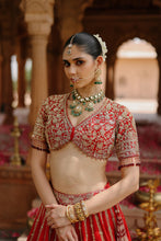 Load image into Gallery viewer, Roha - Deep Red Lehenga Set with Blouse &amp; Dupatta
