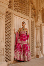 Load image into Gallery viewer, Nisbat - Hot Pink Kurta Set with Garara &amp; Dupatta

