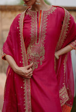 Load image into Gallery viewer, Arwa - Hot Pink Long Kurta Set with Salwar &amp; Dupatta
