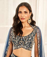 Load image into Gallery viewer, TEAL BLUE LEHENGA SET
