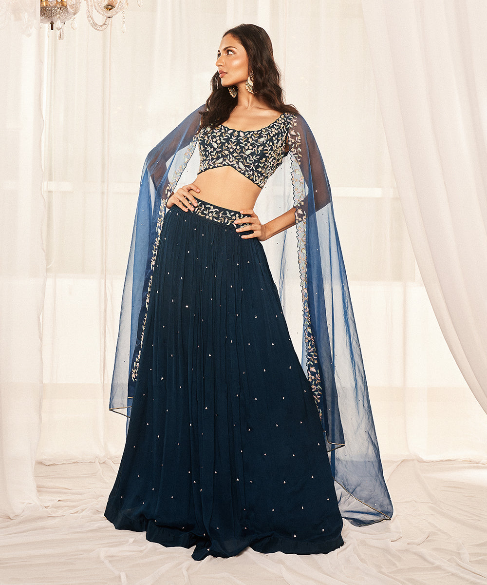 TEAL BLUE LEHENGA SET