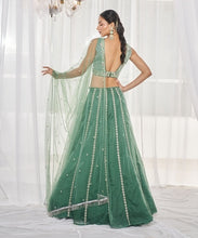 Load image into Gallery viewer, TEAL GREEN LEHENGA SET
