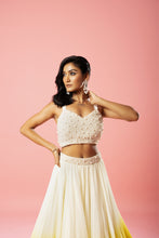 Load image into Gallery viewer, Ivory  and yellow ombre lehenga set

