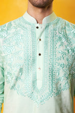 Load image into Gallery viewer, Sea Green Embroidered Kurta and Pant
