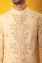 Load image into Gallery viewer, Peach Kurta and Nehru Jacket 2 in 1 open and close with Trouser
