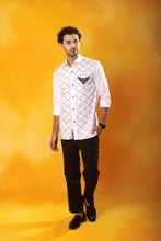 Load image into Gallery viewer, White Shirt All over front embroidery with bird embroidery
