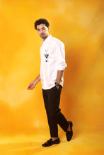 Load image into Gallery viewer, White shirt abstract embroidery
