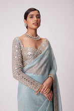 Load image into Gallery viewer, POWDER BLUE ORGANZA SAREE SET
