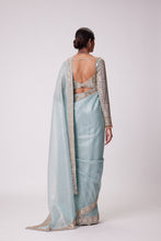 Load image into Gallery viewer, POWDER BLUE ORGANZA SAREE SET
