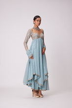 Load image into Gallery viewer, POWDER BLUE HIGH LOW KURTA SET

