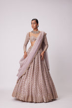 Load image into Gallery viewer, ASH PINK FLOWER EMBROIDERED LEHENGA SET
