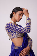 Load image into Gallery viewer, PERSIAN BLUE HAND EMBROIDERED LEHENGA SET
