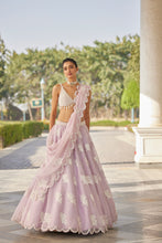 Load image into Gallery viewer, Powder Lilac Flower Lehenga Set
