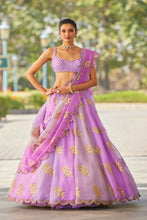 Load image into Gallery viewer, Mauve multicolor Flower Lehenga Set
