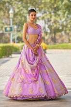 Load image into Gallery viewer, Mauve multicolor Flower Lehenga Set
