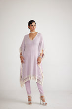 Load image into Gallery viewer, Powder Lilac Chandelier Pearl Drop Kaftan Set
