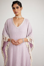 Load image into Gallery viewer, Powder Lilac Chandelier Pearl Drop Kaftan Set
