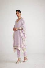 Load image into Gallery viewer, Powder Lilac Chandelier Pearl Drop Kaftan Set
