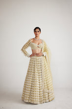 Load image into Gallery viewer, Fern Green Chandelier Pearl Drop Heavy Lehenga Set
