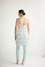 Load image into Gallery viewer, Powder Blue Chandelier Pearl Drop Pant Kurta Set
