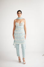 Load image into Gallery viewer, Powder Blue Chandelier Pearl Drop Pant Kurta Set
