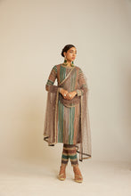 Load image into Gallery viewer, Mud Green Round Neck Straight Kurta Pant Set
