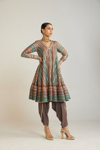 Load image into Gallery viewer, Mud Green V Neck A Line Dhoti Kurta Set
