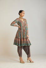 Load image into Gallery viewer, Mud Green V Neck A Line Dhoti Kurta Set

