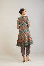 Load image into Gallery viewer, Mud Green V Neck A Line Dhoti Kurta Set
