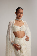 Load image into Gallery viewer, Pearl White Dense Drop Draped Skirt set
