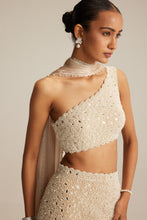 Load image into Gallery viewer, Light Beige One Shoulder Pencil Skirt With Stole Set
