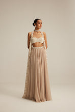 Load image into Gallery viewer, Light Beige Pearl Drop Jacket Set.
