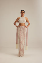 Load image into Gallery viewer, Ash Pink Pearl Drop Pencil Skirt Set
