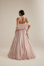 Load image into Gallery viewer, Ash Pink Satin skirt Set
