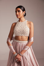Load image into Gallery viewer, Ash Pink Satin skirt Set
