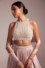 Load image into Gallery viewer, Ash Pink Satin skirt Set
