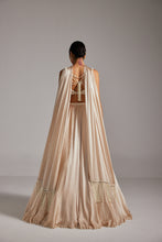 Load image into Gallery viewer, Light Beige V Neck Satin skirt Set
