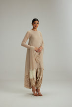 Load image into Gallery viewer, Light Beige pearl Kurta With Stole Set
