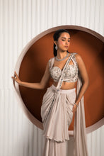 Load image into Gallery viewer, PINK GRAY SAREE
