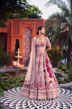 Load image into Gallery viewer, maroon velvet hand embroidered lehenga
