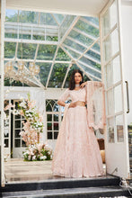 Load image into Gallery viewer, Pink organza  heavily embellished lehenga
