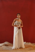 Load image into Gallery viewer, White georgette sharara choli set
